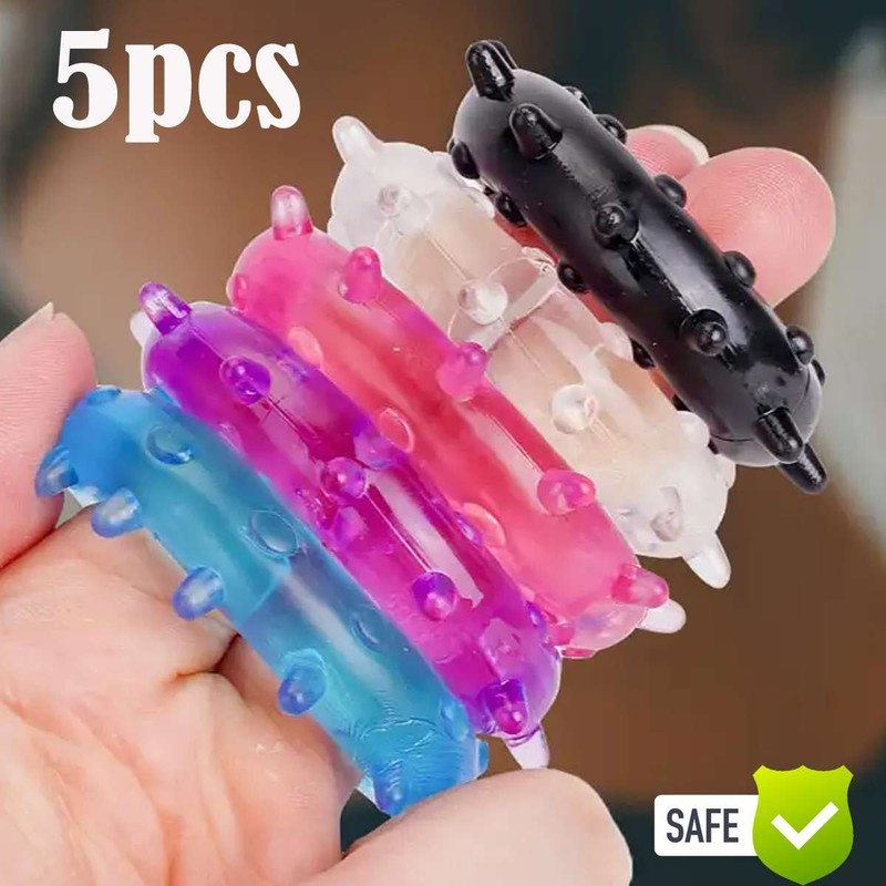 5PCS Cock Ring Silicone Super Stretchy Strong Stay Harder Penis Rings Sex Toys