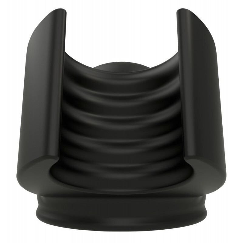 O-Gasm Black Silicone Accessory for O-Wand Massager with Grooves gallery
