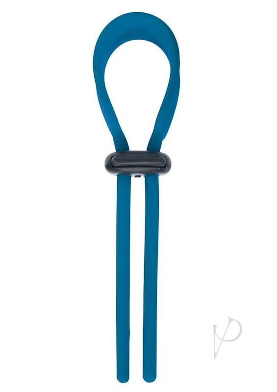 Levelz Wide Adjustable Silicone Lasso Cock Ring - 5mm - Teal gallery