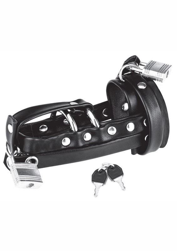 C & B Gear Gimp Cock Locking Chastity Sheath With Double Metal Cock Ring