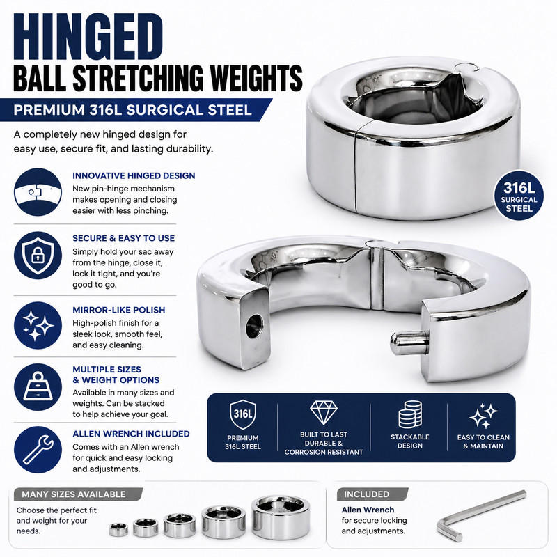 NS Hinged Ball Stretching Weights, Surgical Steel Scrotum /Testicle Stretcher gallery