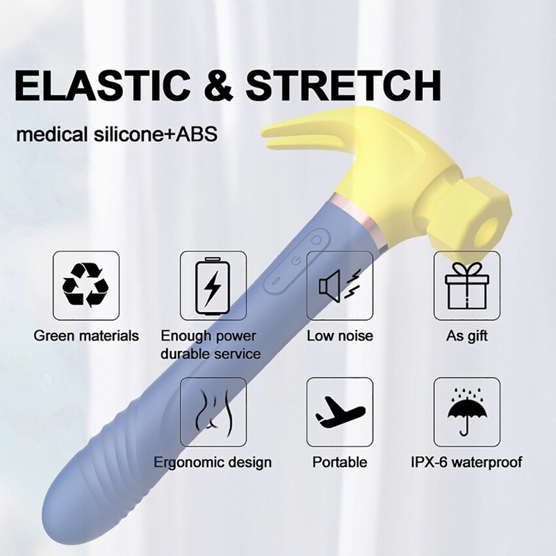 Hammer Vibrator Clit Sucking G-Spot Telescopic Dildo Massager Women Sex Machine gallery