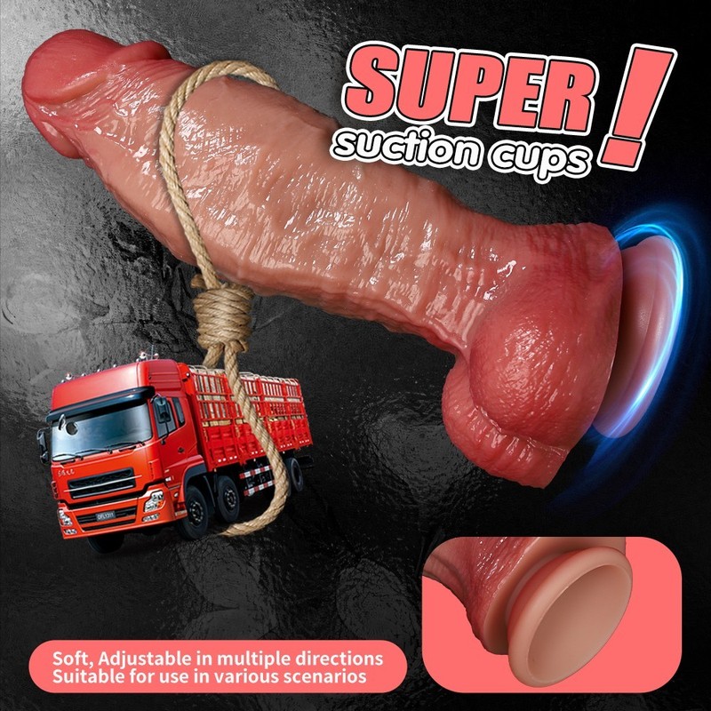Liquid Silicone Realistic Huge Dildo Cock Thick Dong Suction Cup Women Sex Toys gallery