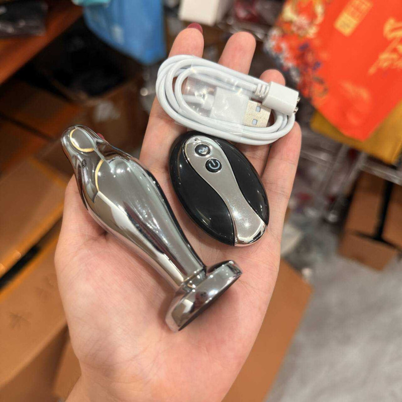 Metal Anal But Plug Vibrating Buttplug G-spot Massager Sex Toys for Men Women gallery