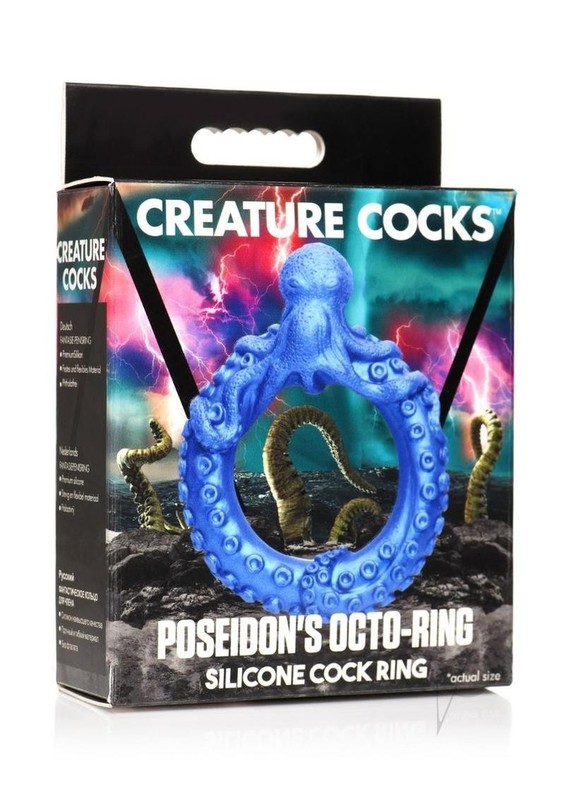 Creature Cocks Poseidon&rsquo;s Octo-Ring Silicone Cock Ring – Blue