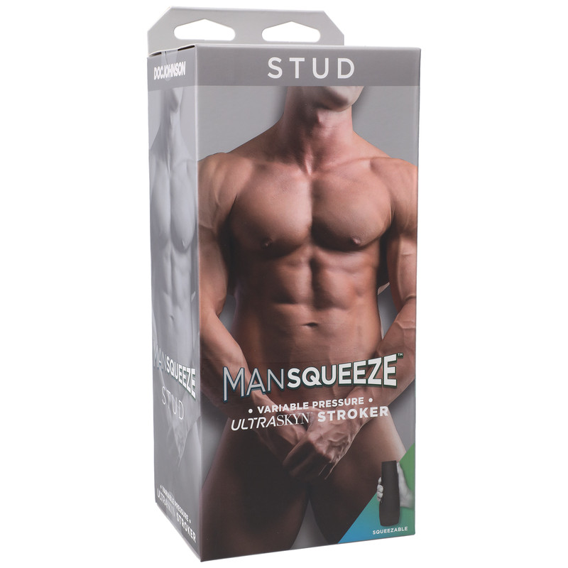 Ultraskyn Anal Ribbed Masturbator Anal Gay Stroker Adjustable Man Squeeze Beige