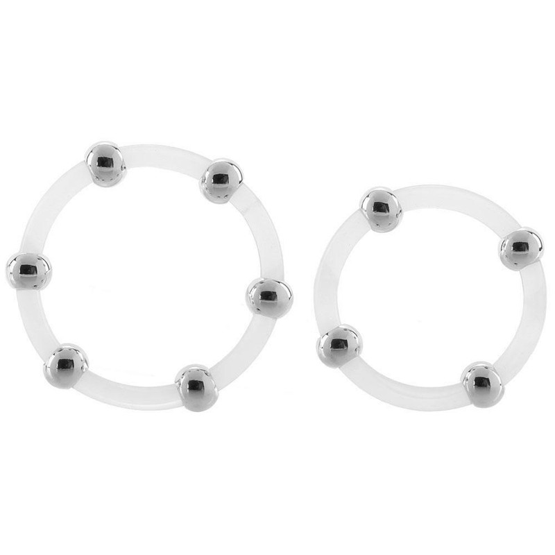 Stretchy Silicone Enhancement Penis Ring Set for Men Stimulating Beads C-ring gallery