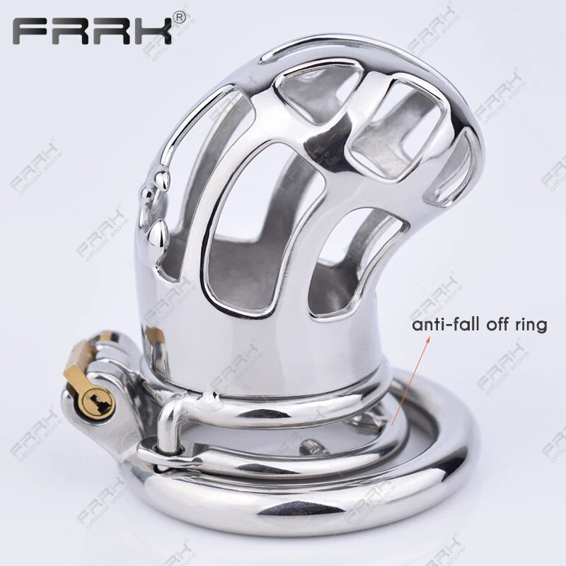 Stainless Steel Male Chastity Device Men Cock Lock Cage Long Belt Restraint C308