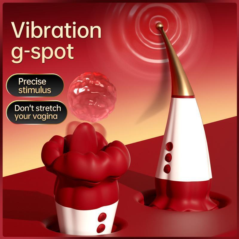 Clit Licking Tougue Vibrator G-Spot Dildo Massager Wand Sex Toy Nipple Sucker