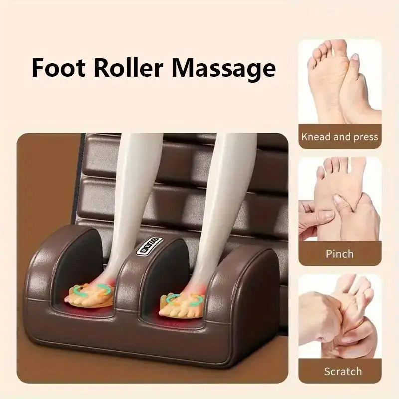 1 Set Of Large Brown Full Body Heating Massagers, 2 Styles Of PU Material, with gallery