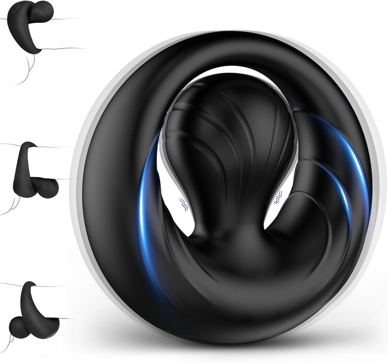 Vibrating Cock Ring for Couples with Flexible Bulb Clitoral Stimulator, Penis Ri