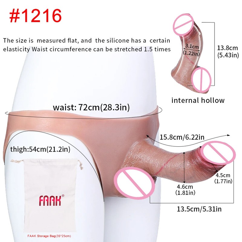 Silicone Pants Briefs With Adult Wearable Realistic Penis Sleeve Sheath Sex Toys