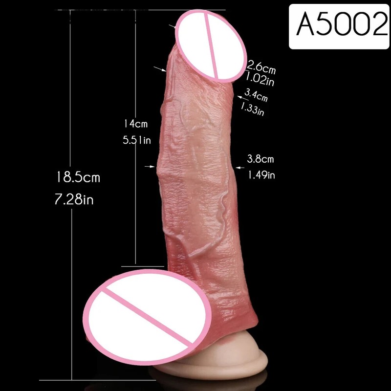 Lifelike Dual-Layer Silicone Dildo With Strong Suction Cup Realistic Anal Plug gallery