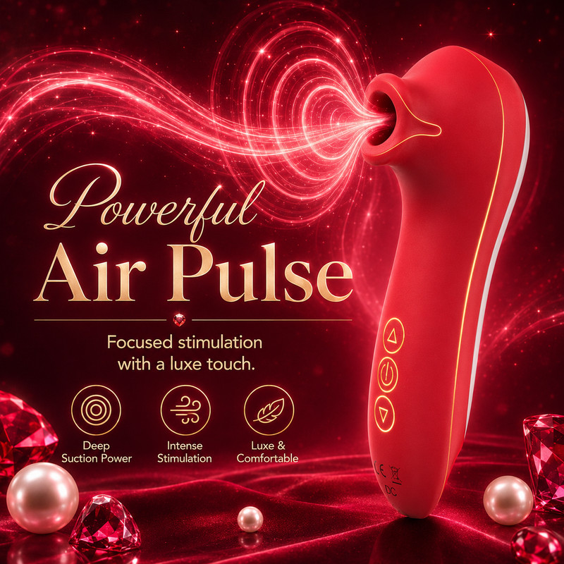 Red Clitoral Suction Vibrator for Women Air Pulse Massager Adult Sex Toy
