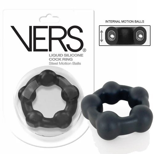 VERS Liquid Silicone Cock Ring Steel Motion Balls