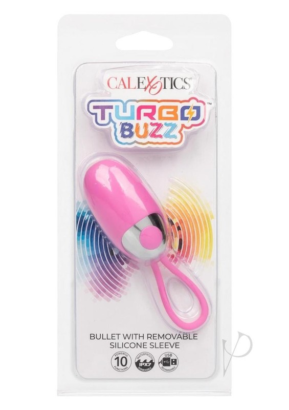 Turbo Buzz Rechargeable Bullet with Removable Silicone Egg – Pink