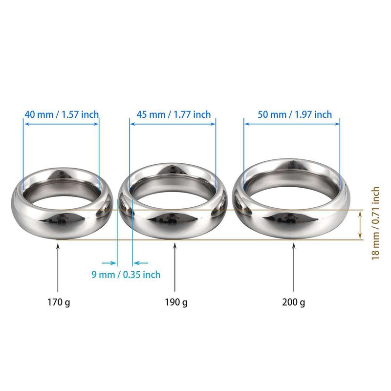 Male Heavy Duty Stainless Steel Cock Ring Penis Enhancer Band 1.6/1.8/2" Sex Toy gallery