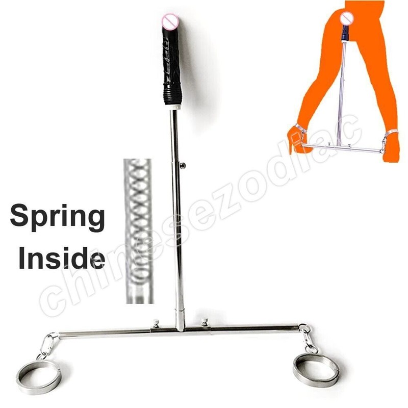 Metal Frame BDSM Device Ankle cuffs Dildo Anal Plug Spreader Open Leg Sex Toys gallery