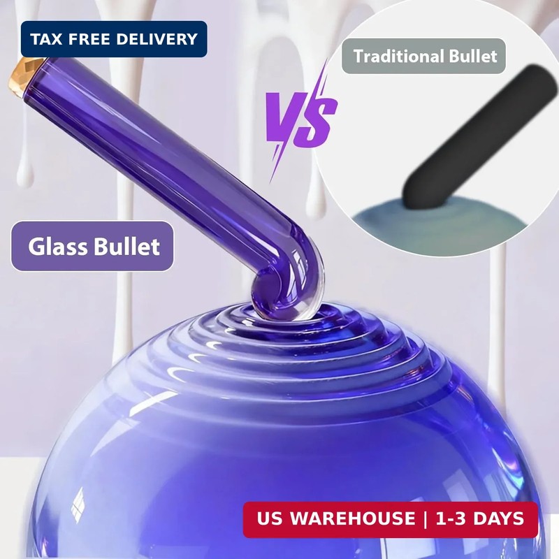 Bullet Vibrator Wand, Finger-Curved Glass Hot & Cold Play Women Adult Sex Toys, gallery