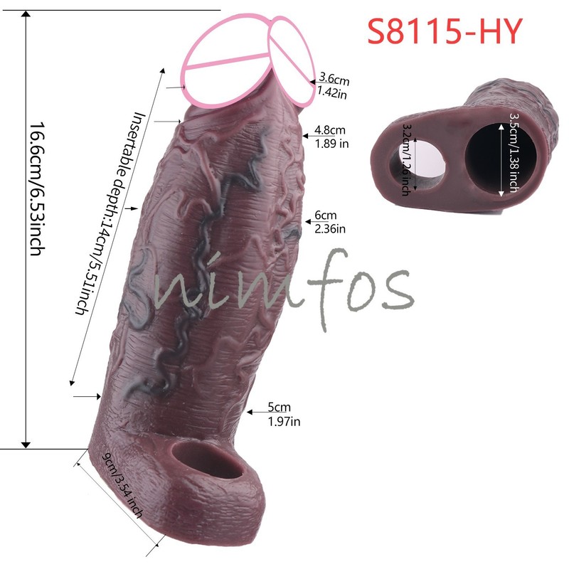 Silicone Realistic Penis Male Dick Delayed Ejaculation Hollow dildo Condom gallery