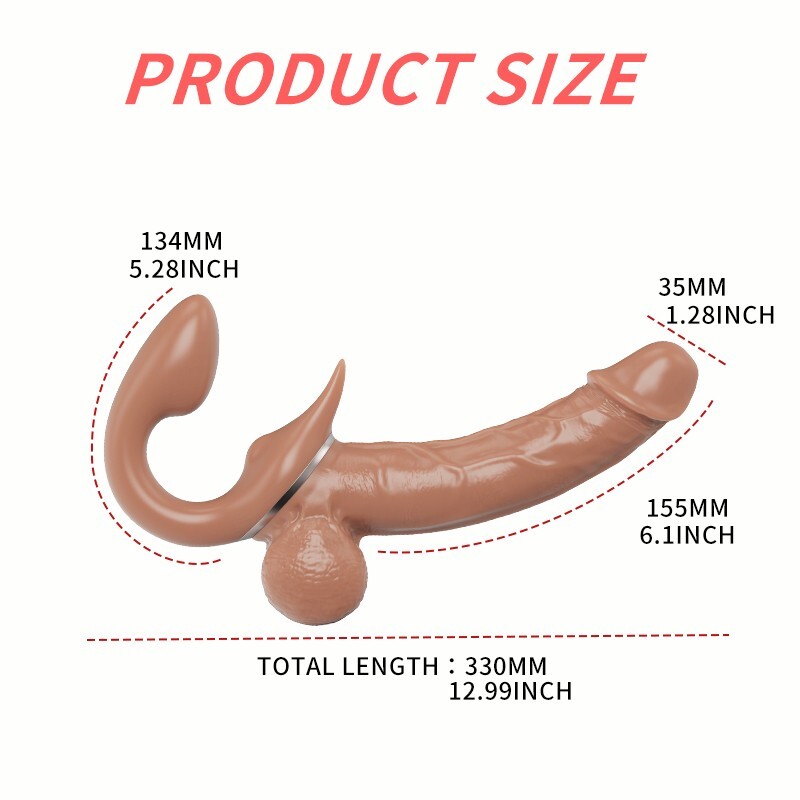 Vibrating Strapless Strap-On Dildo Vibrator Pegging Anal Lesbian G-spot Sex-Toys gallery
