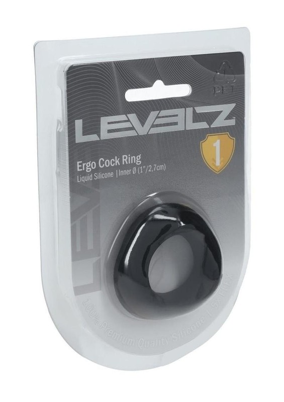 Levelz Ergo Liquid Silicone Cock Ring – Black