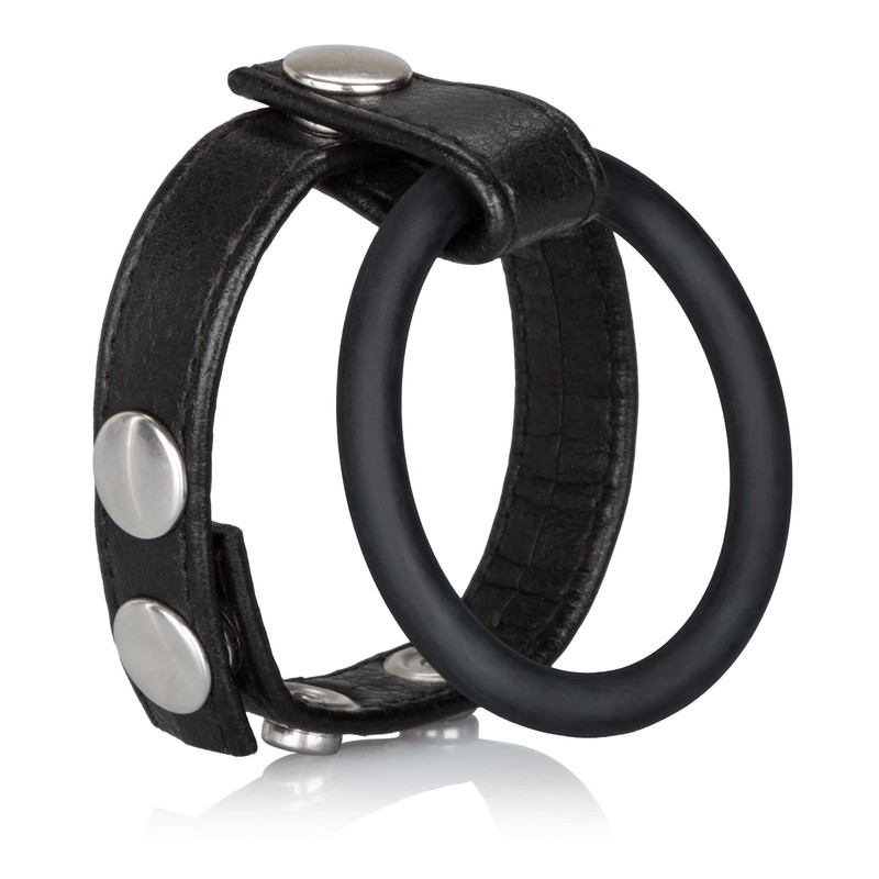 Leather Ball Spreader Large - Adjustable Leather Penis Ring Strap Enhancer gallery
