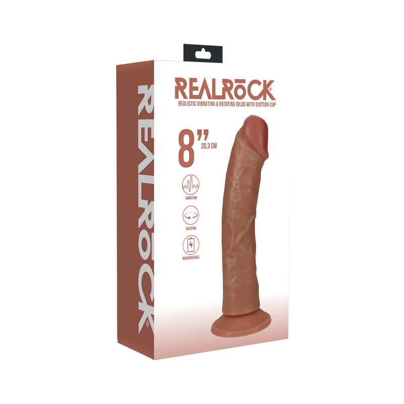RealRock 8in Vib Rot Cock Reg Curve Tn