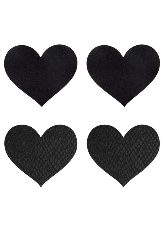 Peekaboos Classic Black Heart Pasties Self-Adhesive Nipple Covers