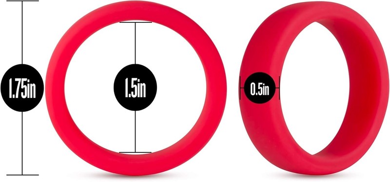 Performance Silicone Pro Cock Ring 1.5 Inch Width Red Soft Pliable Design gallery