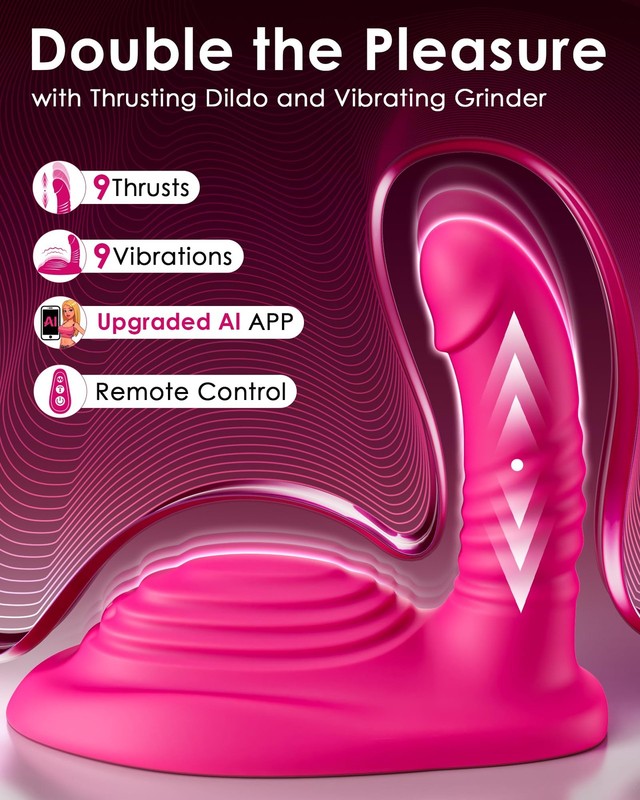 Riding Grinding Thrusting Dildo Vibrator Remote Control Sex Grinders with 9 ... gallery