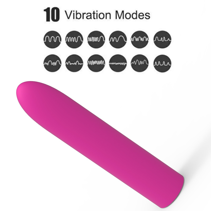 Magenta-colored long-lasting multi-speed bullet mini vibrating rod for ladies gallery