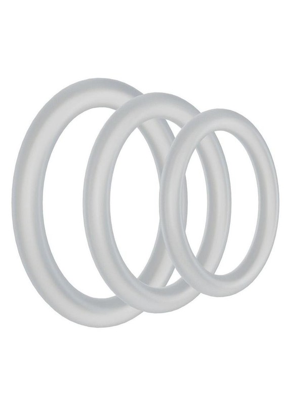 Rock Solid Tri-Pack Silicone Gasket Cock Ring - White gallery