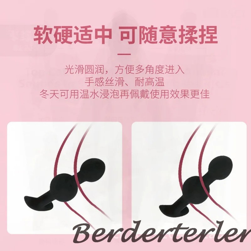 3PCS Silicone Steel Ball Anal Plug Set Black Adjustable Sensation G-Spot Sex Toy gallery