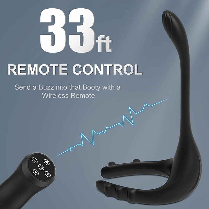 Adjustable Cock Ring Anal Vibrator Butt Plug Prostate Massager Sex Toys Couples gallery
