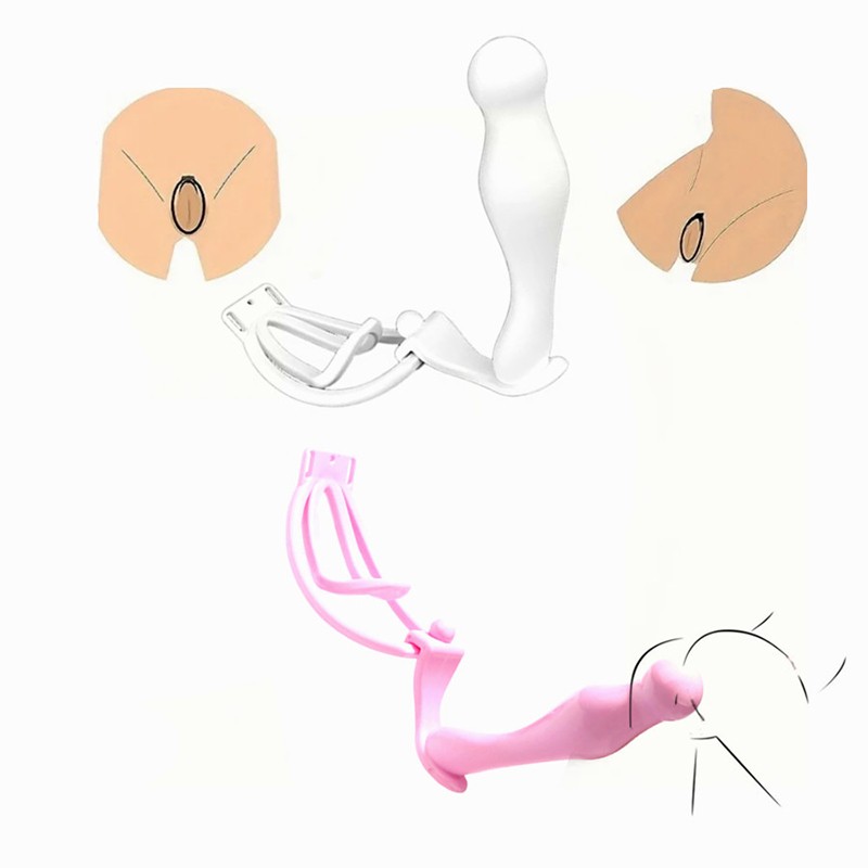 Male Penis Training Device Light Plastic Trainingsclip CockCage For Sissy Bondag gallery