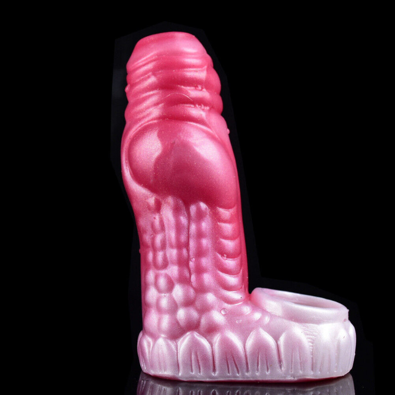 Thick Condom Hollow Penis Sleeve Dildo Knot Dong long Girth Men Sex Toys