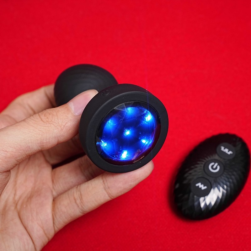 Vibrator Rotating Anal Plug LED Light Up Dildo Butt Massager Sex Toys Remote US gallery