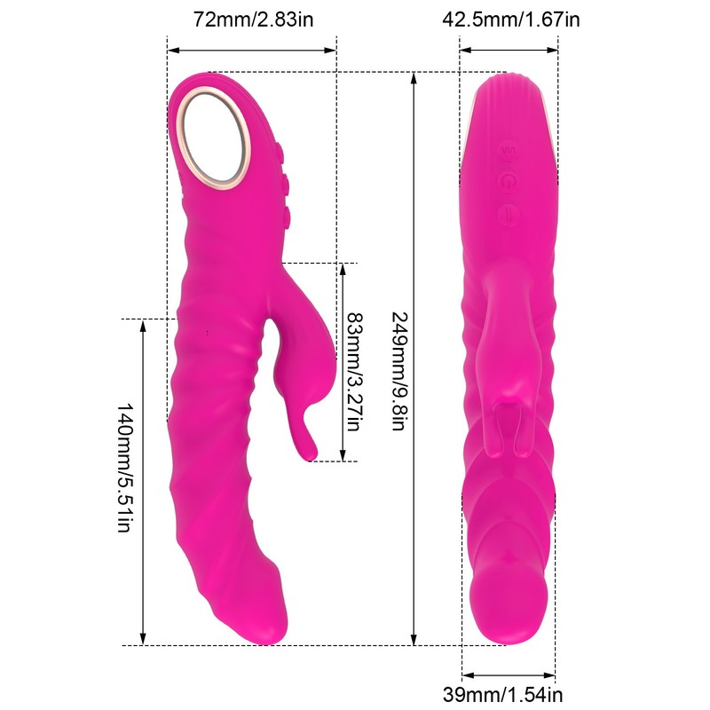 Thrusting Rotating Rabbit Vibrator Dildo G Spot Clit Massager Sex Toys for Women gallery