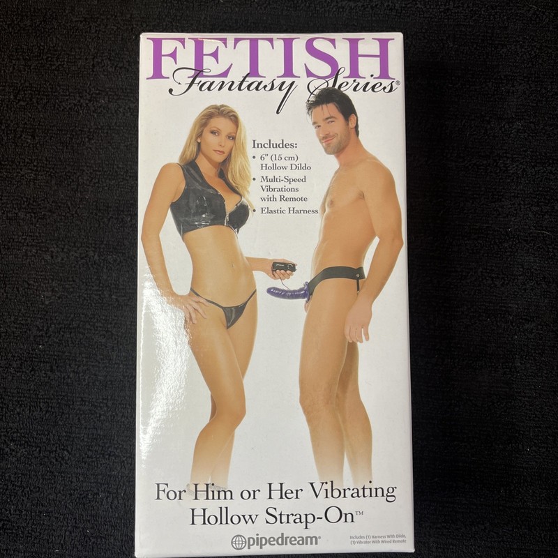 Fetish Fantasy For Him and Her Black Vibrating Hollow Strap On by Pipedream
