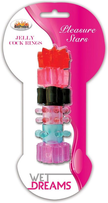 Wet Dreams Pleasure Stars Jelly Cock Rings – Penis Cock Enhancer Rings