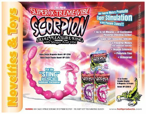 Wet Dreams Xtreme Vibrating Scorpion Silicone Cock Ring Waterproof Pink Passion
