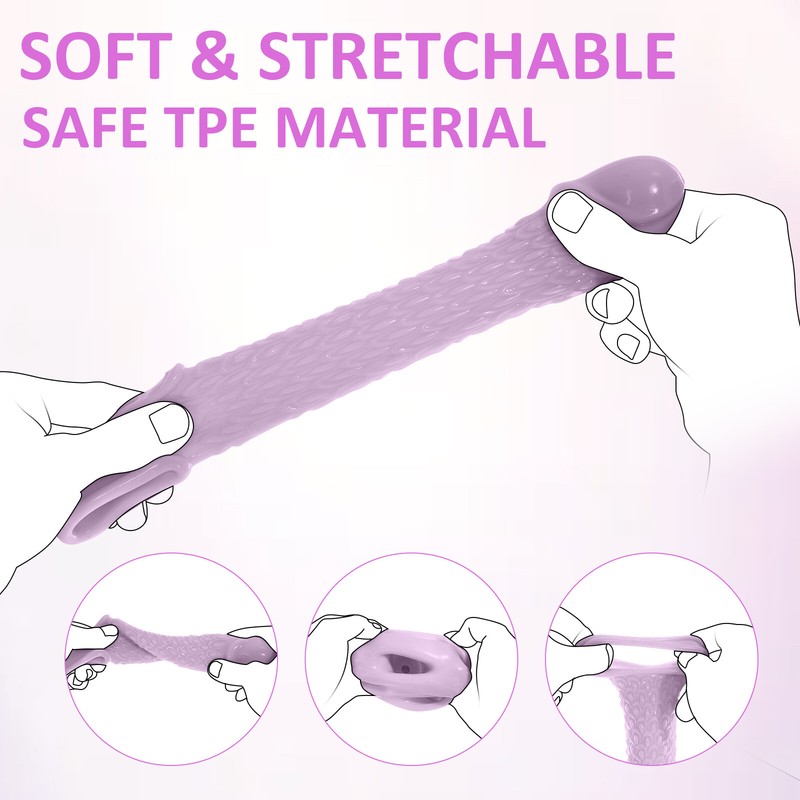 7.48"Realistic Penis Extender Extension Sleeve Set Cock Sheath Enlarger Enhancer gallery