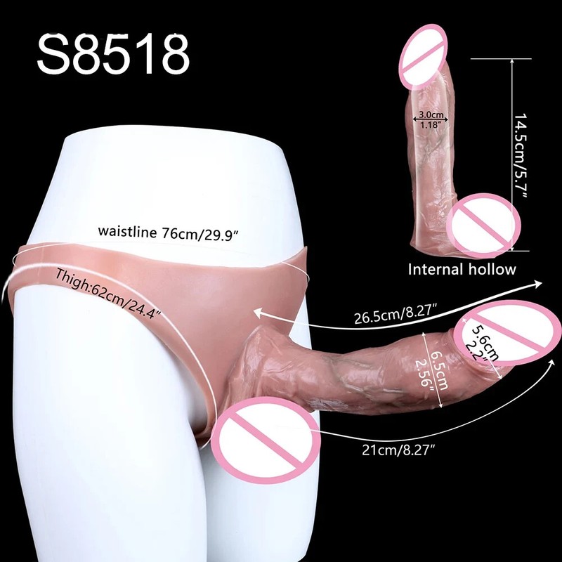 Silicone Briefs With Lifelike Hollow Dildo Realistic Penis Sleeve Pants For Men gallery