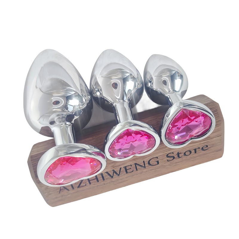 3PCS Stainless Steel Anal Plug Set for Beginners and Advanced – Pink gallery