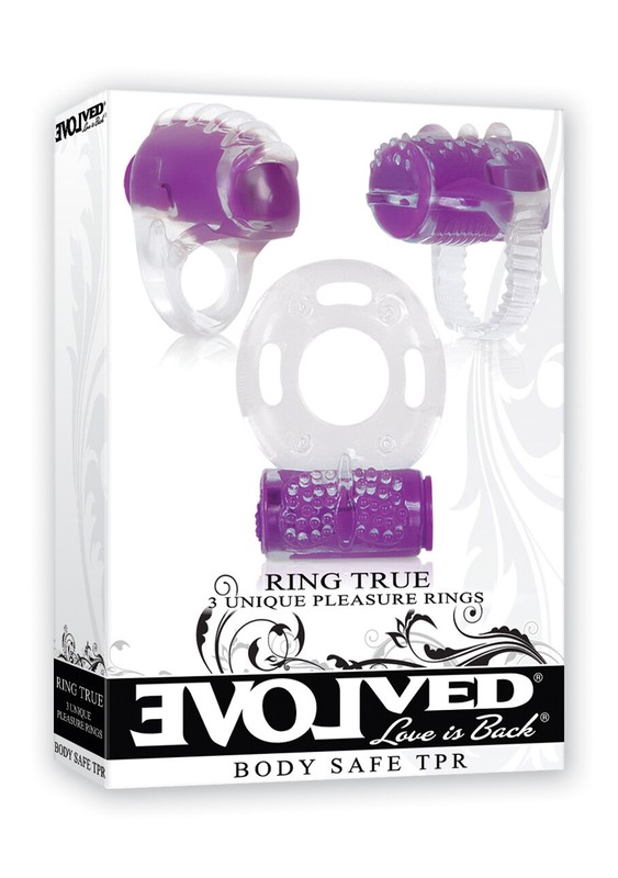 Evolved Ring True Unique Pleasure Rings Vibrating Male Cock Ring Set