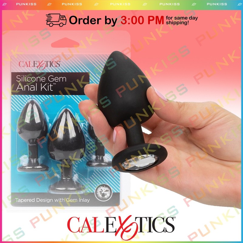 Jeweled Anal Butt Plug💋Gem Diamond Insert Sex Toy for Men Women Couple 3 PC Set
