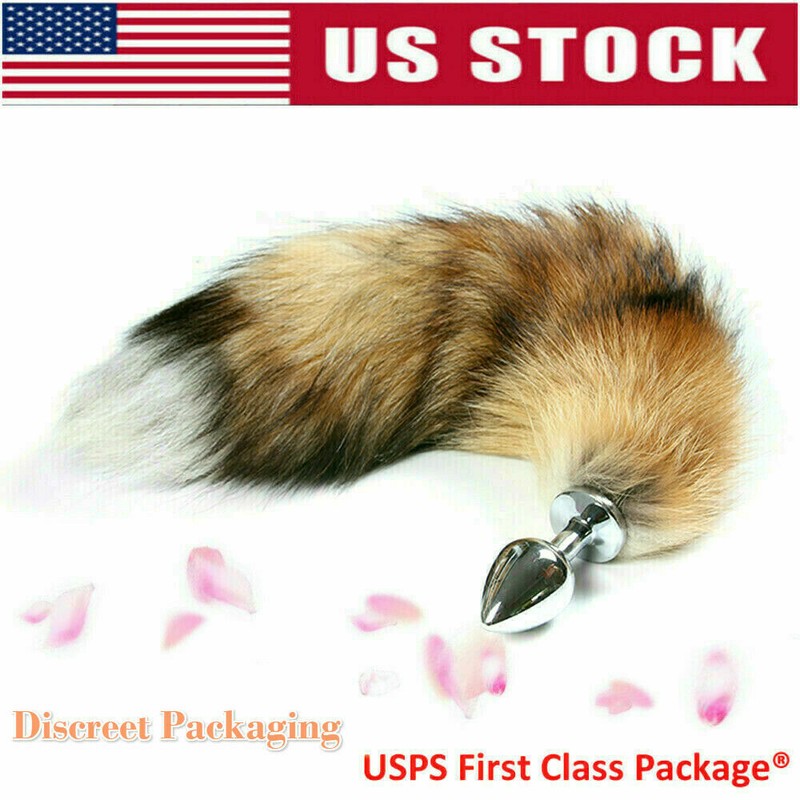 Stainless Steel Anal Butt Tail Plug Fox Rabbit Tail Cosplay Adult Game Sex Toy