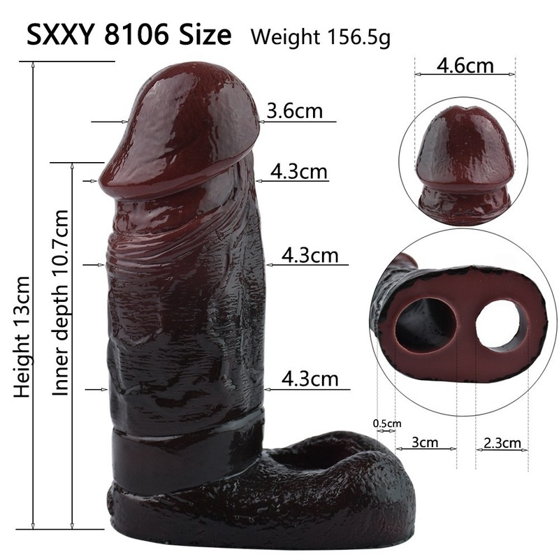 Realistic Penis Sleeve Silicone Cock Sleeve Male Penis Enlarger Extender Sheath