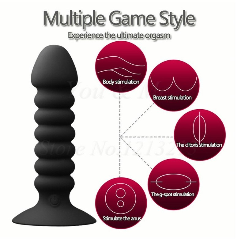 Anal-Bead-Butt-Plug-G-spot-Vibrator Dildo-Prostate-Massager-Men-Women-Sex-Toy gallery